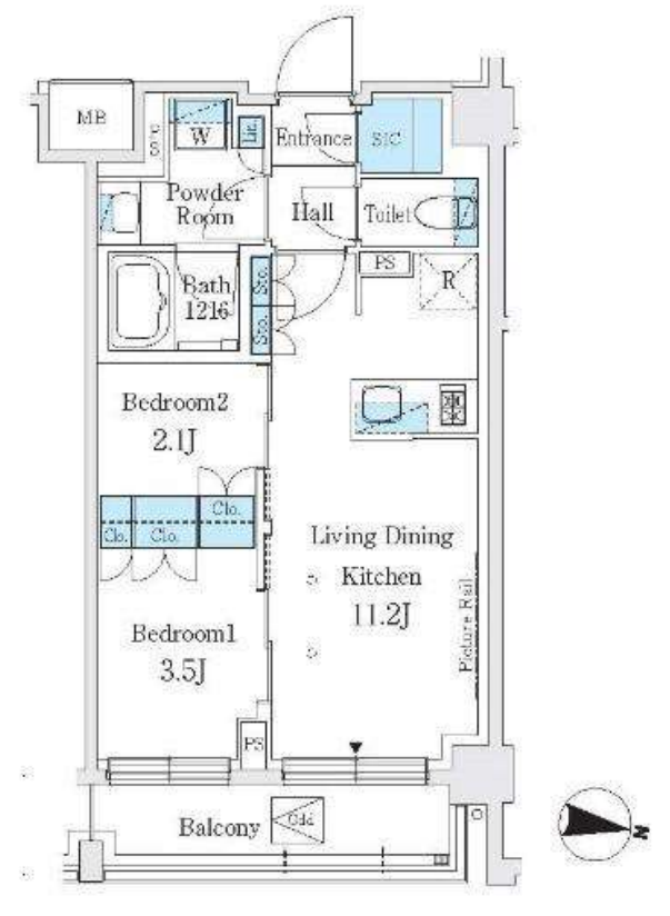 J.GRAN Court 品川西大井WEST　217号室　間取り