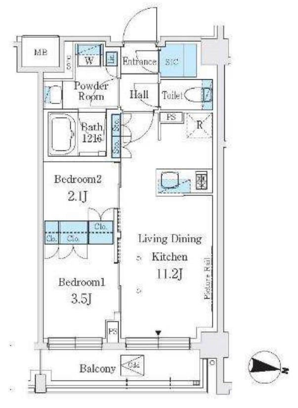 J.GRAN Court 品川西大井WEST　417号室　間取り