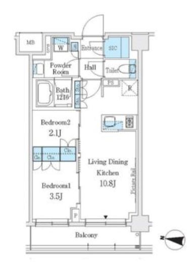 J.GRAN Court 品川西大井WEST　205号室　間取り