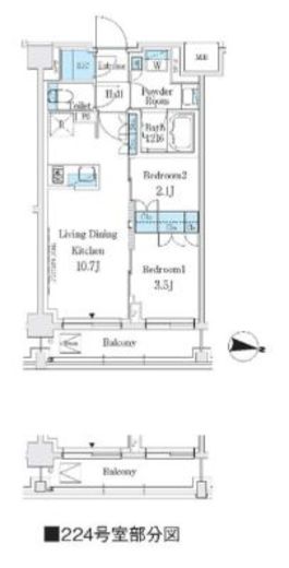 J.GRAN Court 品川西大井WEST　224号室　間取り