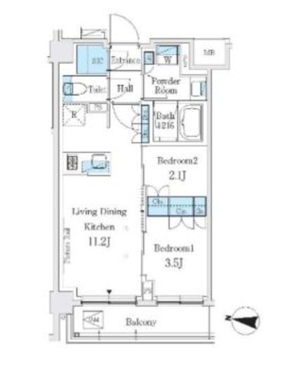 J.GRAN Court 品川西大井WEST　516号室　間取り