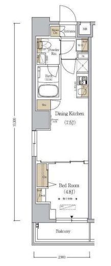 アーバネックス日本橋人形町　403号室　間取り