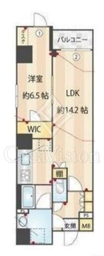 アーバネックス日本橋人形町　801号室　間取り