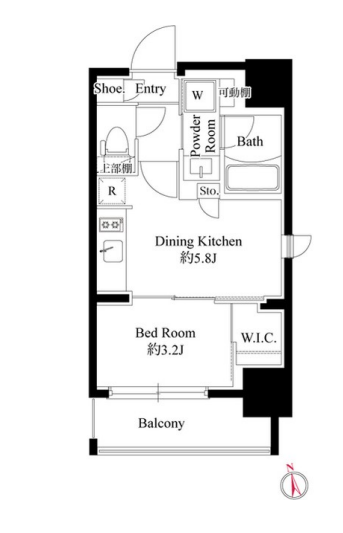 グランパセオ八丁堀Ⅱ　202号室　間取り