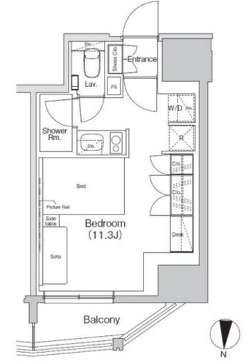 ザ・パークハビオ亀戸　1102号室　間取り