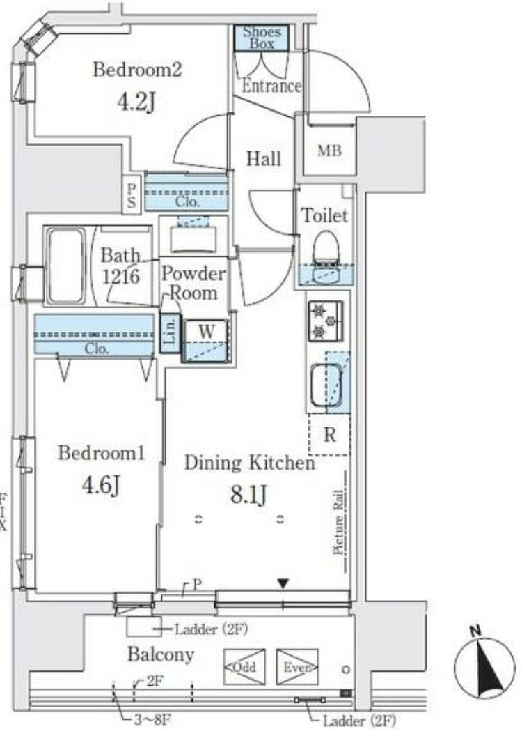 J.GRAN Court 浅草　201号室　間取り