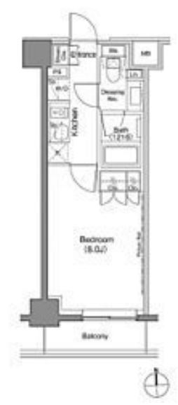 ザ・パークハビオ上野御徒町　205号室　間取り