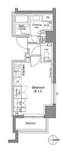ザ・パークハビオ上野御徒町　201号室　間取り