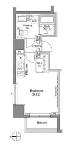 ザ・パークハビオ上野御徒町　202号室　間取り