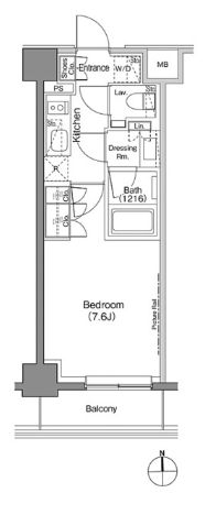 ザ・パークハビオ上野御徒町　607号室　間取り