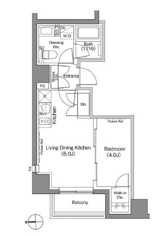 ザ・パークハビオ上野御徒町　802号室　間取り