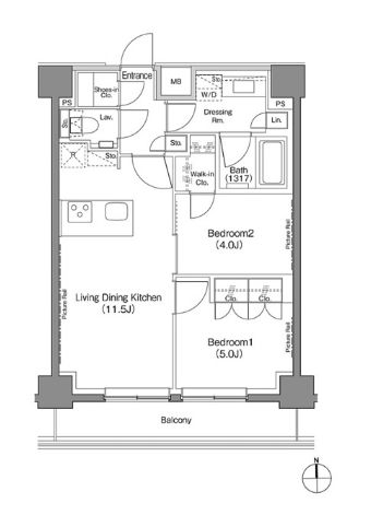 ザ・パークハビオ上野御徒町　905号室　間取り