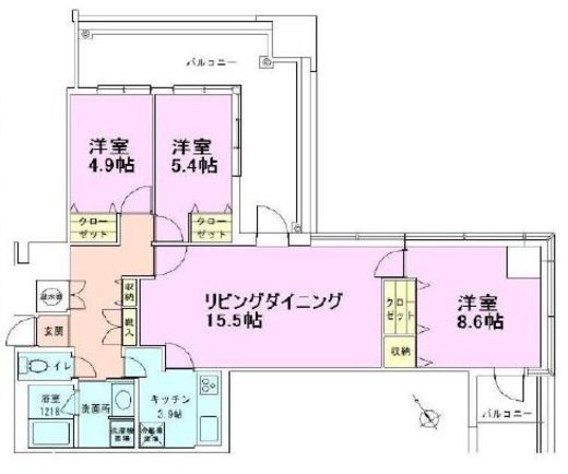 茅場町タワーレジデンス　2001号室　間取り