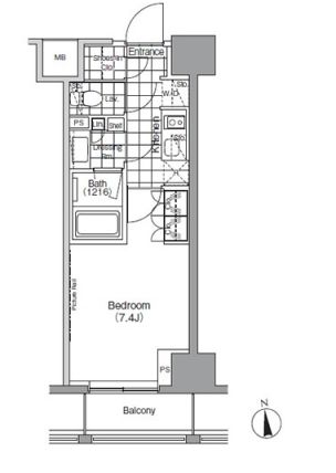 パークハビオ秋葉原エスト　702号室　間取り