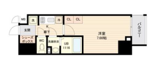オープンブルーム品川南大井　1002号室　間取り