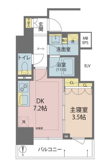 サンウッドフラッツ神田神保町　1103号室　間取り