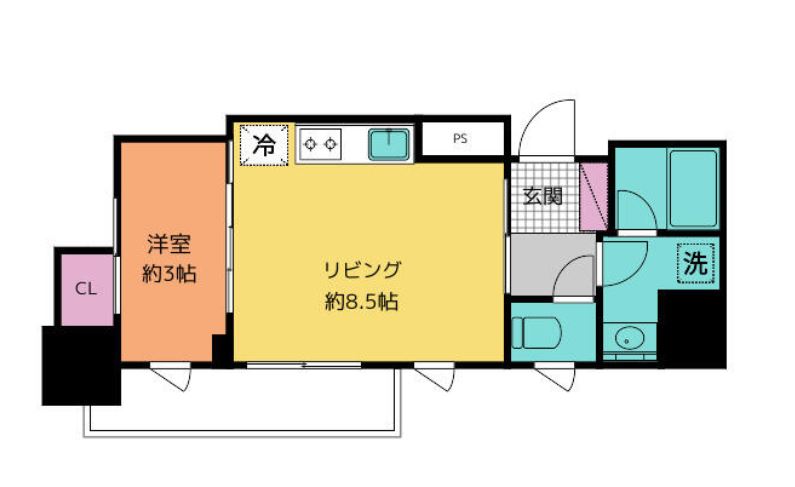 サンウッドフラッツ神田神保町　803号室　間取り