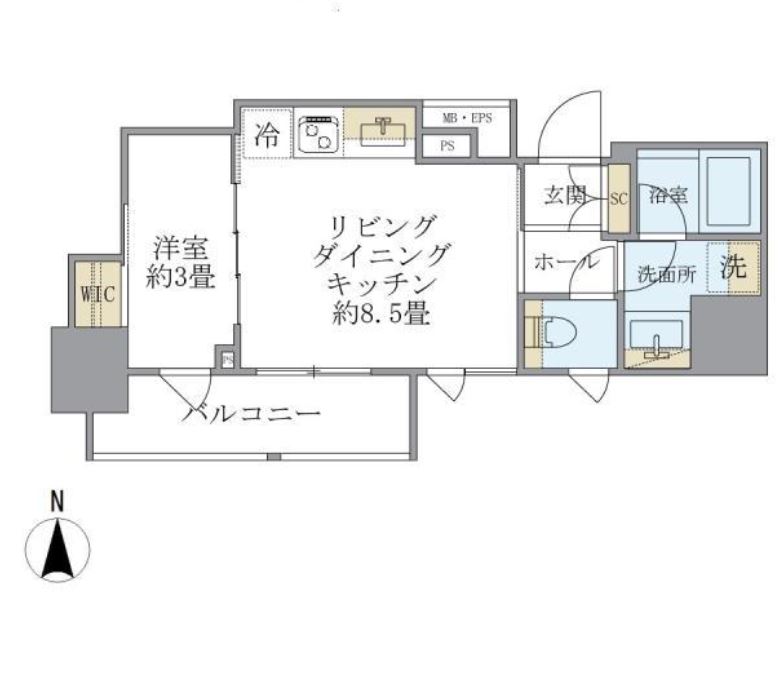 サンウッドフラッツ神田神保町　503号室　間取り