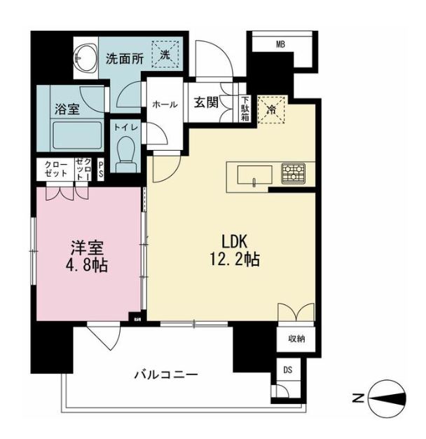サンウッドフラッツ神田神保町　1201号室　間取り