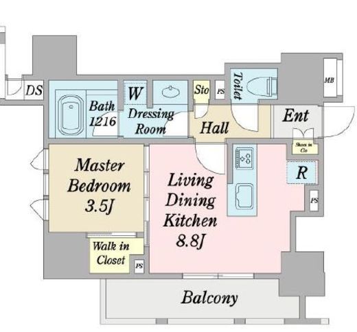 サンウッドフラッツ神田神保町　502号室　間取り