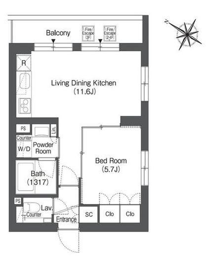 ORSUS戸越銀座 (オルサス戸越銀座)　210号室　間取り