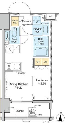 プラウドフラット亀戸ステーションプレイス　306号室　間取り