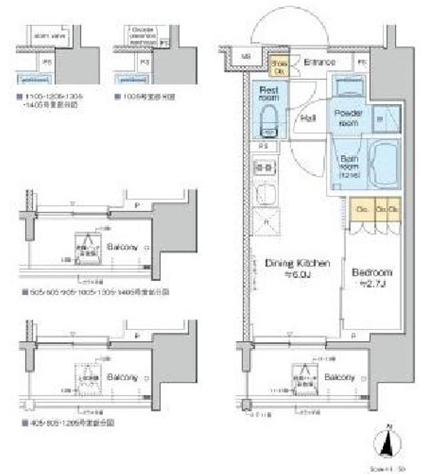 プラウドフラット亀戸ステーションプレイス　505号室　間取り