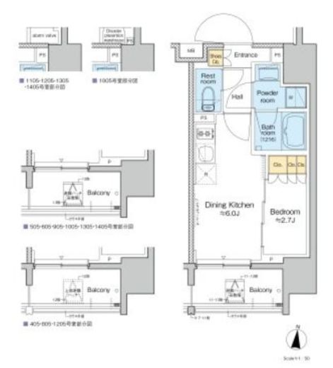 プラウドフラット亀戸ステーションプレイス　505号室　間取り