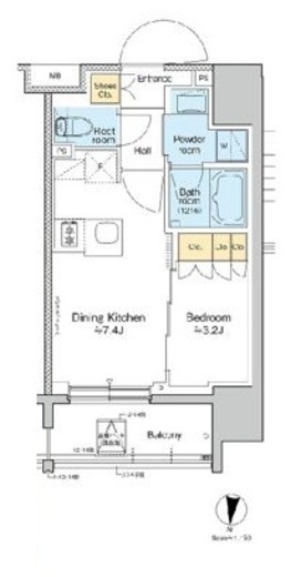 プラウドフラット亀戸ステーションプレイス　801号室　間取り