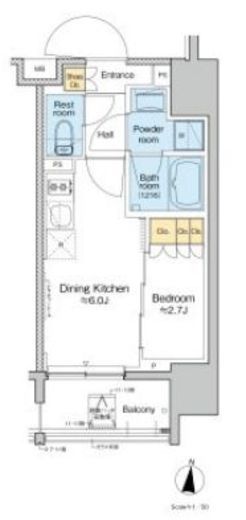 プラウドフラット亀戸ステーションプレイス　805号室　間取り