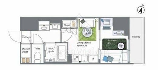 AIFLAT若松河田 (アイフラット若松河田)　1302号室　間取り
