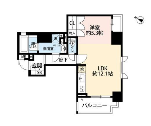 日本橋浜町パークホームエリザベス　501号室　間取り