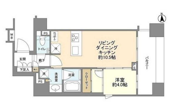 ルジェンテ上野黒門町　1004号室　間取り