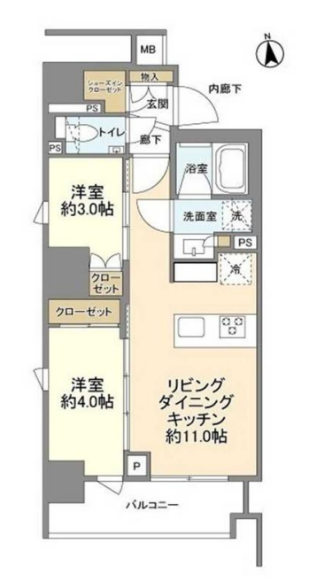 ルジェンテ上野黒門町　1005号室　間取り