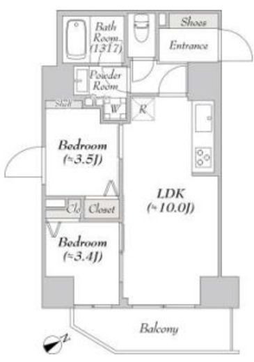 リテラス浅草橋イースト　201号室　間取り