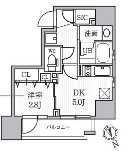 シーズンフラッツ蔵前パークフロント　1201号室　間取り
