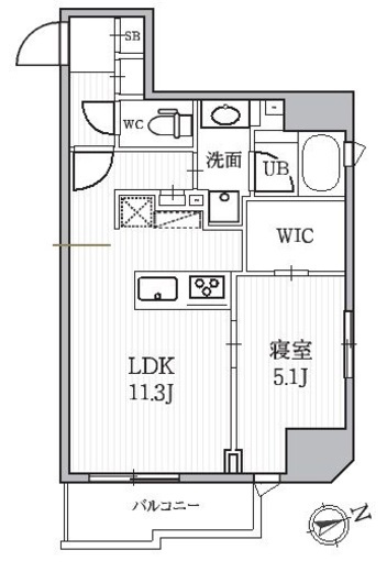 シーズンフラッツ蔵前パークフロント　402号室　間取り