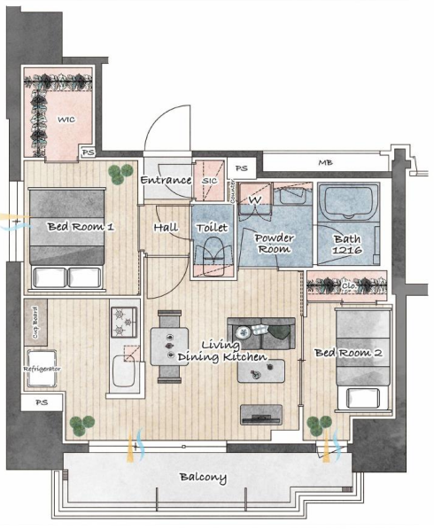 アーバネックス新御徒町　805号室　間取り