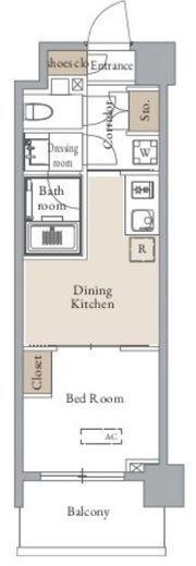 グランカーサ四谷　711号室　間取り