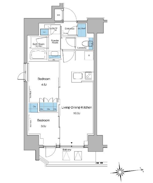 ルフォンプログレ上野マークス　1303号室　間取り