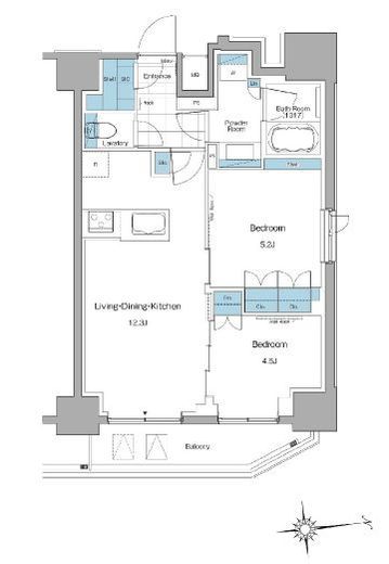 ルフォンプログレ上野マークス　1201号室　間取り