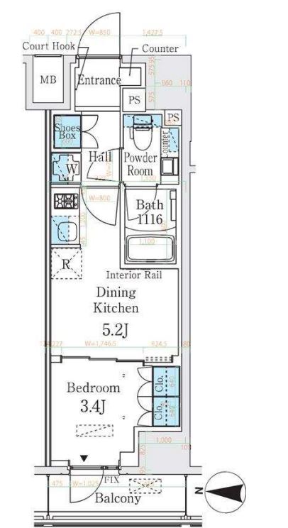 ベルファース錦糸町South　304号室　間取り