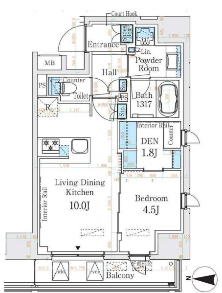 ベルファース錦糸町South　1303号室　間取り