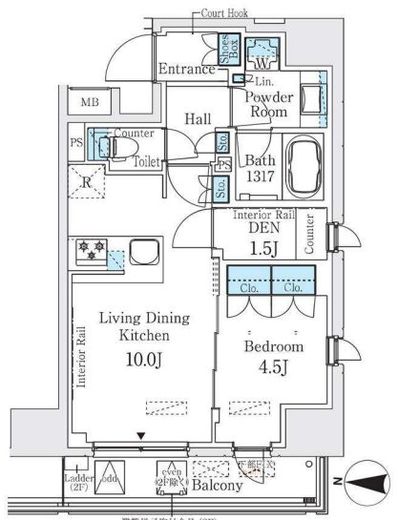 ベルファース錦糸町South　1303号室　間取り