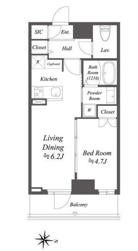 アルファプライム東陽町　907号室　間取り