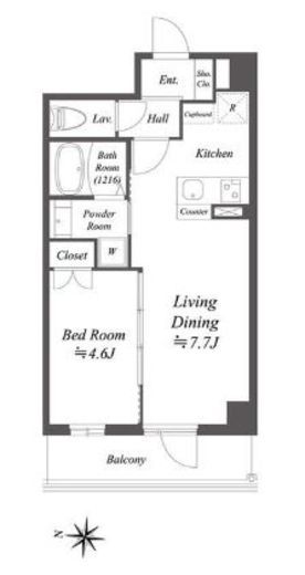 アルファプライム東陽町　1011号室　間取り
