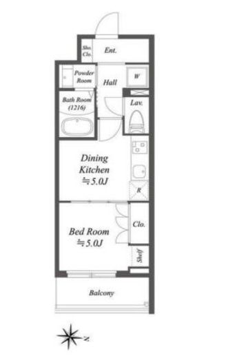 アルファプライム東陽町　106号室　間取り