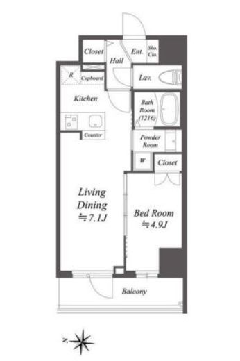 アルファプライム東陽町　411号室　間取り