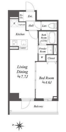 アルファプライム東陽町　916号室　間取り