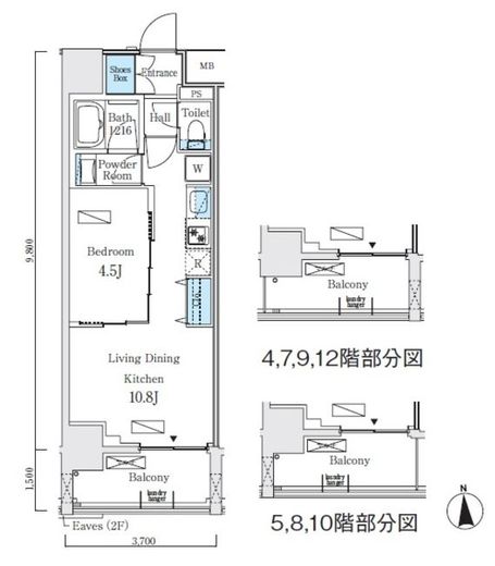 プライマル上野・稲荷町　402号室　間取り